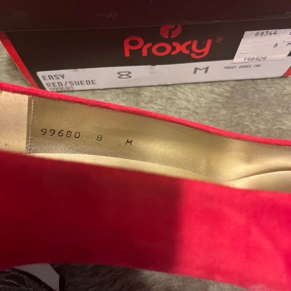 Vintage Red suede Proxy Heel size 8 - Picture 6 of 7